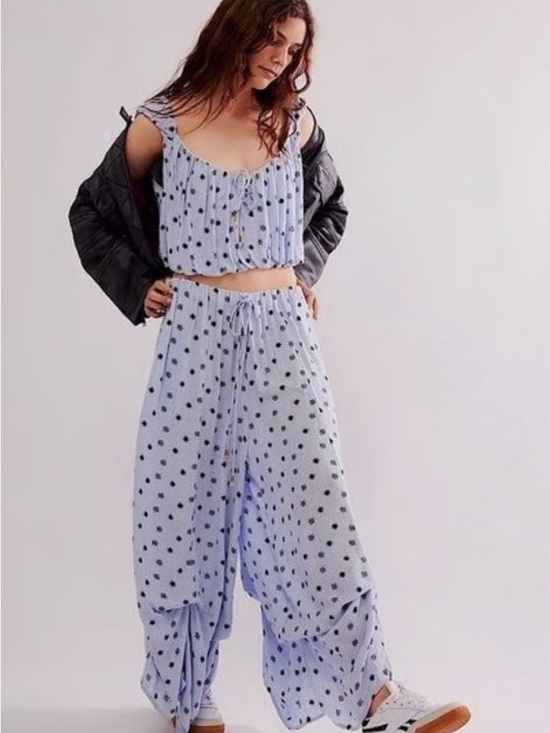 Free People Pants - Free People This Love Cotton Light Blue Star Print